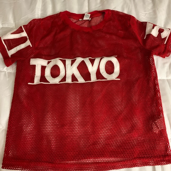 Tokyo red net top - Picture 2 of 4